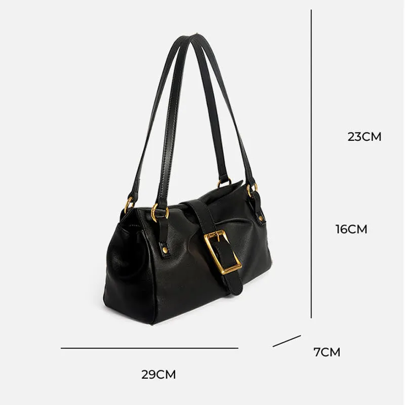 Retro Classic Underarm Bag For Women Genuine Leather Shoulder Purse