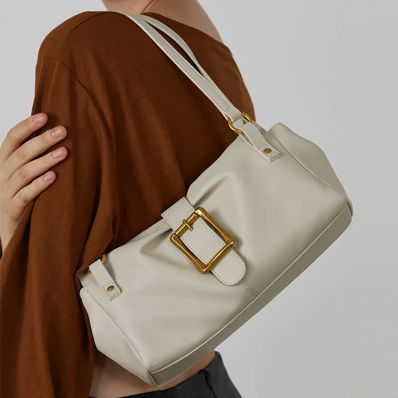 Retro Classic Underarm Bag For Women Genuine Leather Shoulder Purse