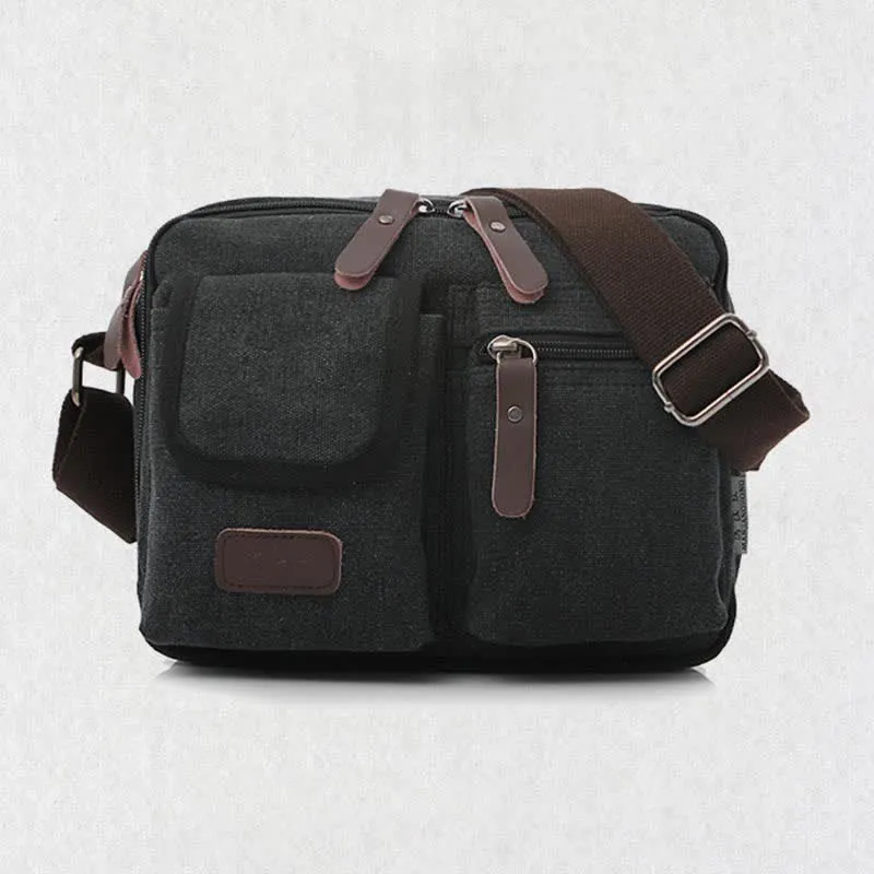 Retro Men's Canvas Messnger Bag Casual Satchel Crossbody Shoulder Purse