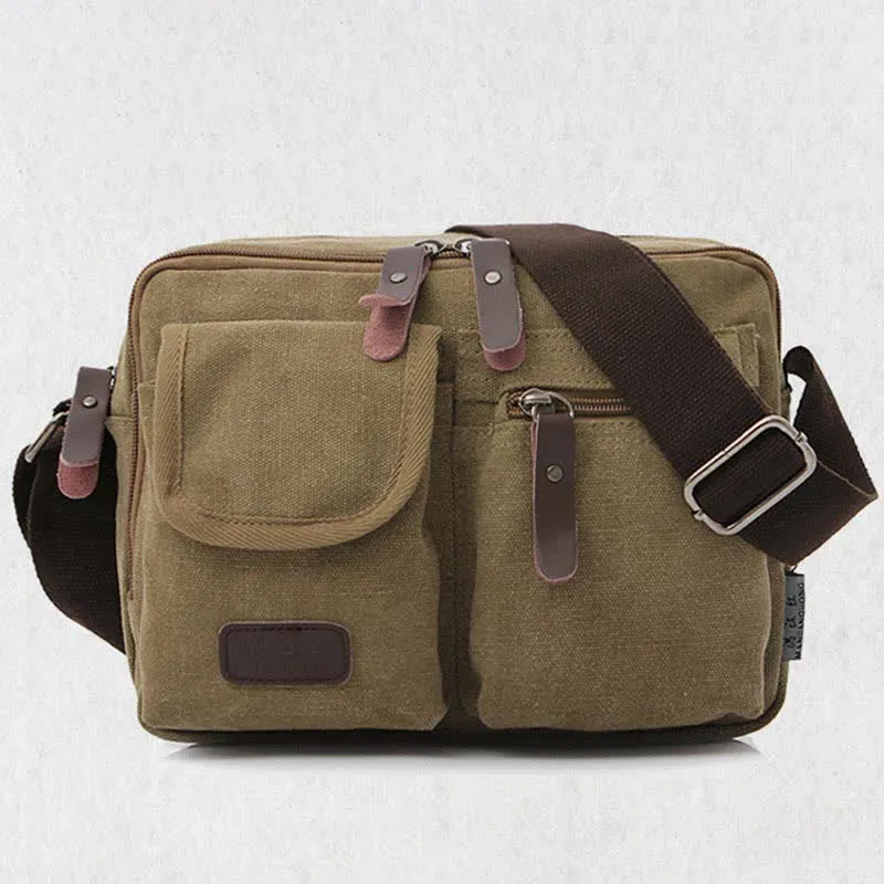Retro Men's Canvas Messnger Bag Casual Satchel Crossbody Shoulder Purse