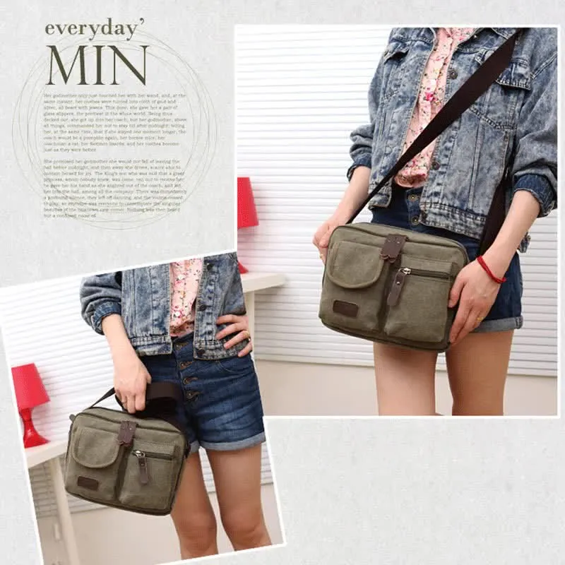 Retro Men's Canvas Messnger Bag Casual Satchel Crossbody Shoulder Purse