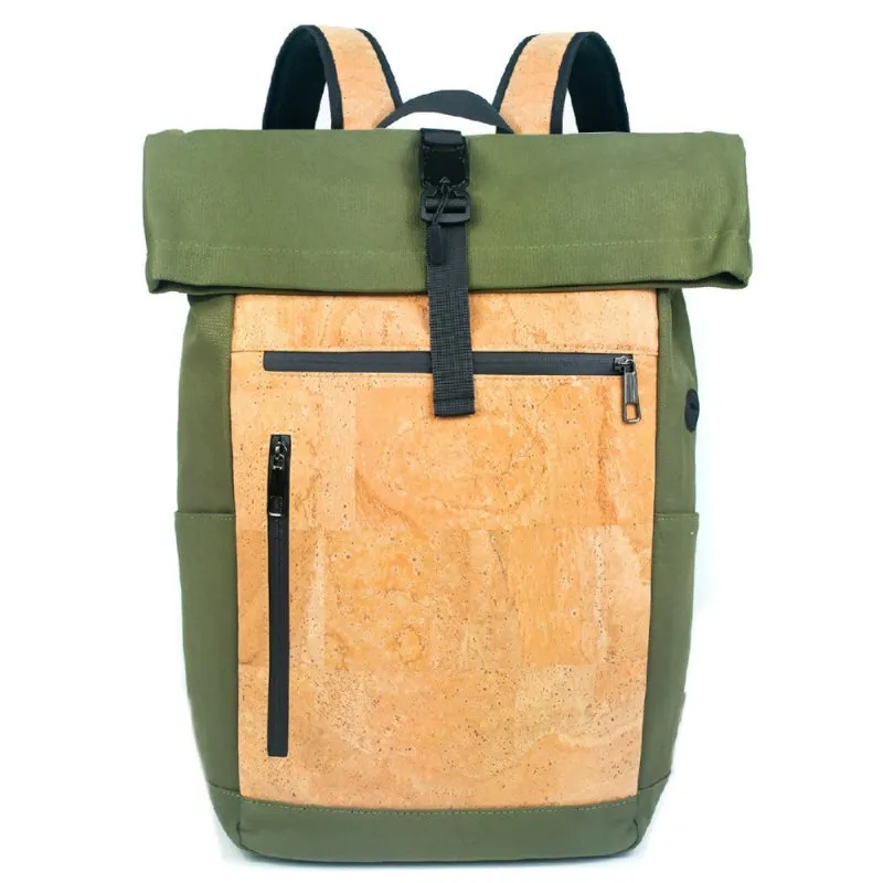 Riocork Men's Cork and Canvas Fusion Laptop Commuter Backpack BAG-2286