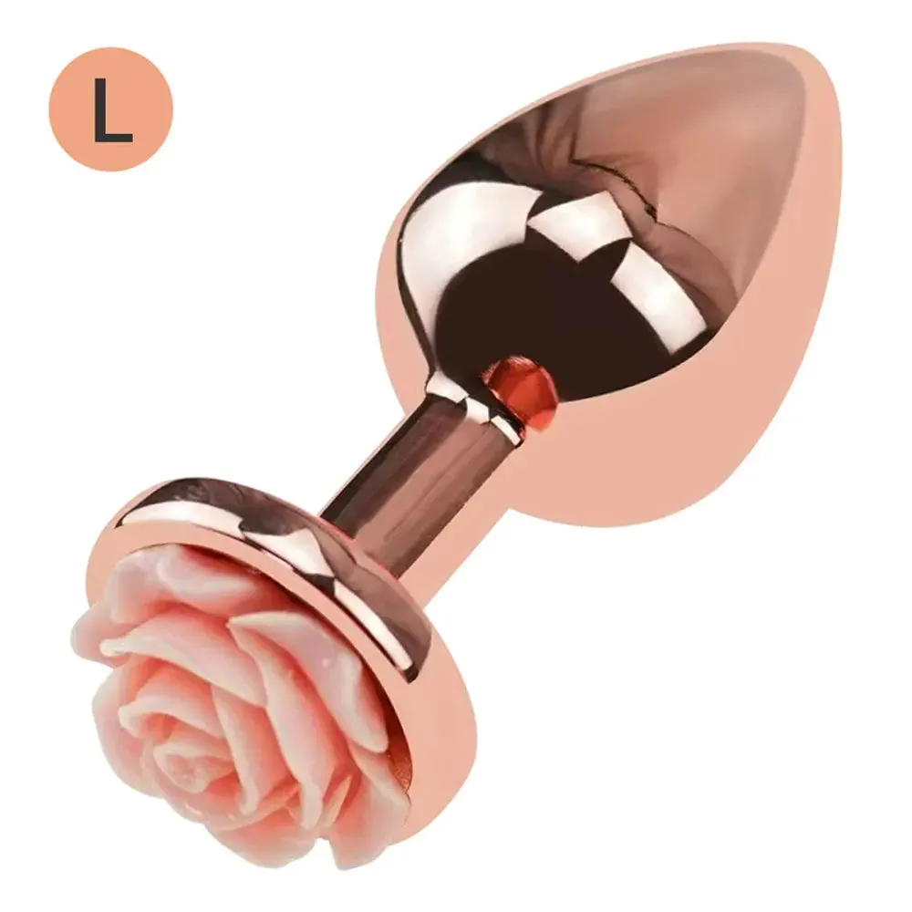 Rose Gold Butt Plug - 3pcs Metal Anal Plug Sex Toys for Men Women Beginners