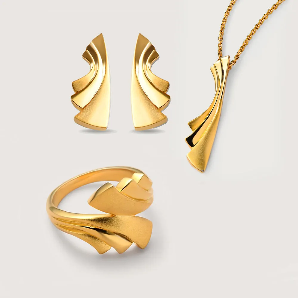 Sandblast Texture Necklace   Sandblast Texture Stud Earrings   Sandblast Texture Ring
