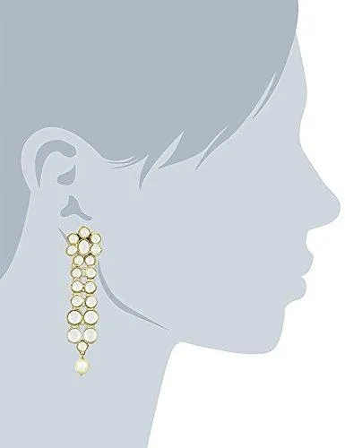 Shining Diva Traditional Jewellery Kundan Pearl Necklace Set with Earrings For Women