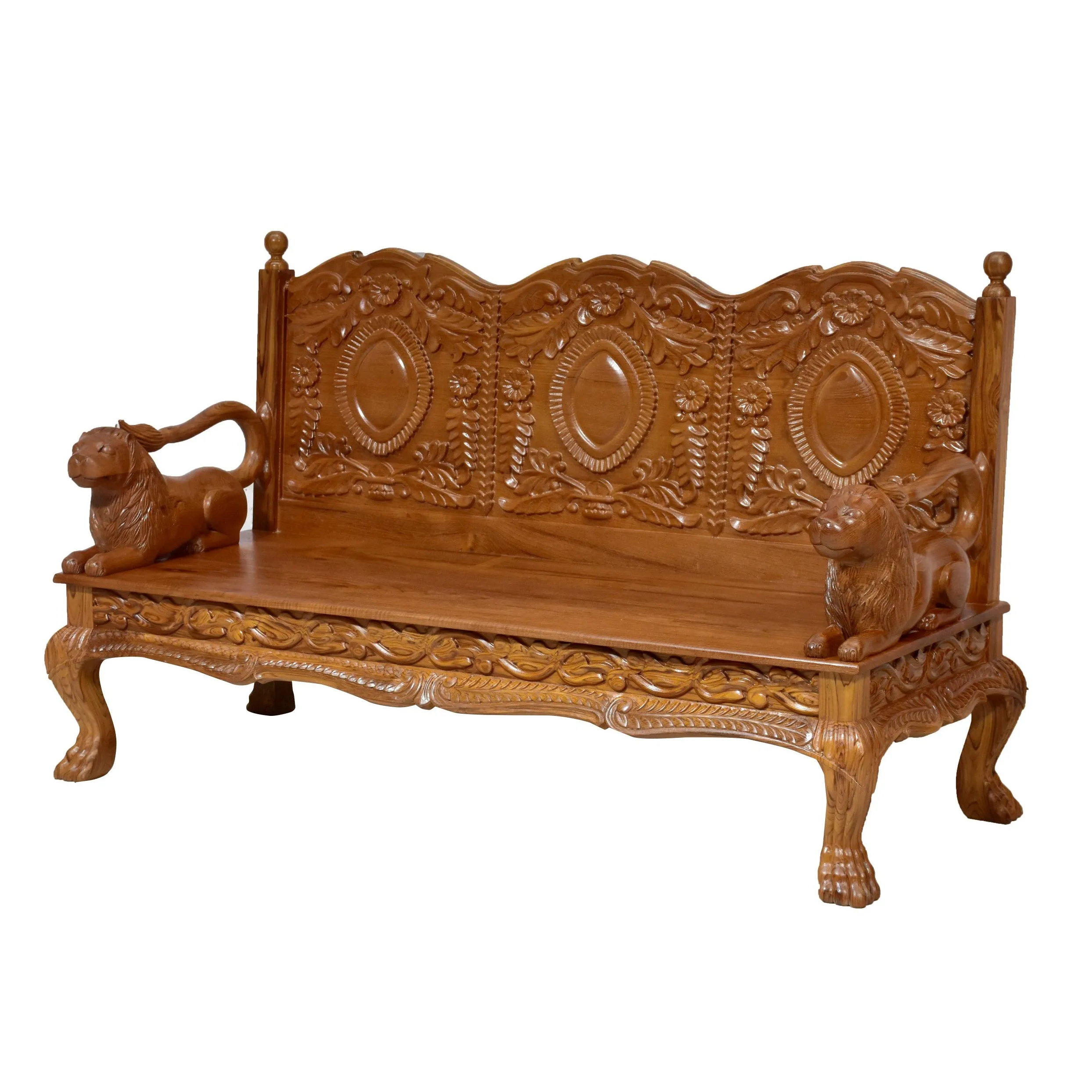 Teak wood Royal Majestic 3 Seater Sofa