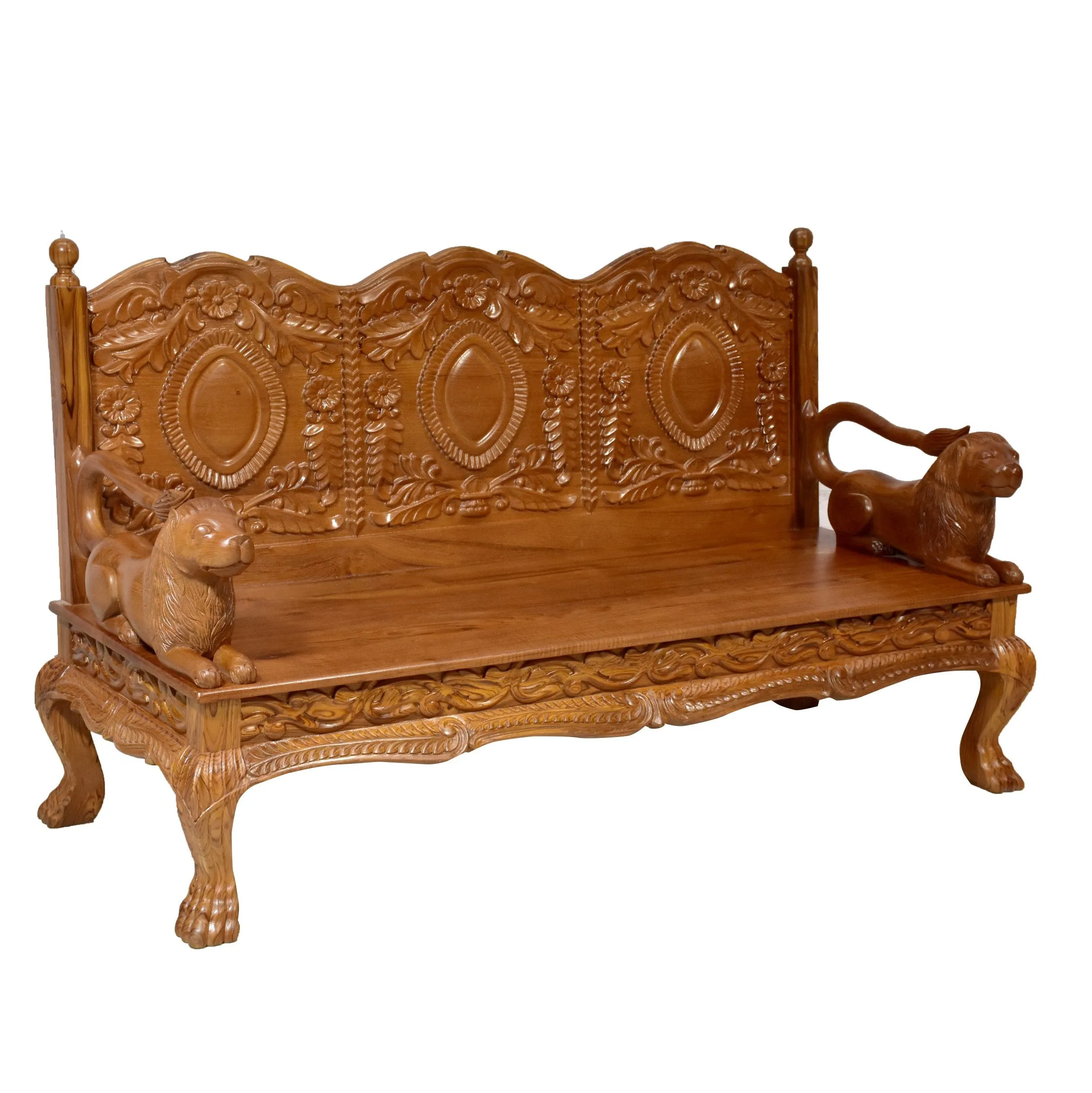 Teak wood Royal Majestic 3 Seater Sofa