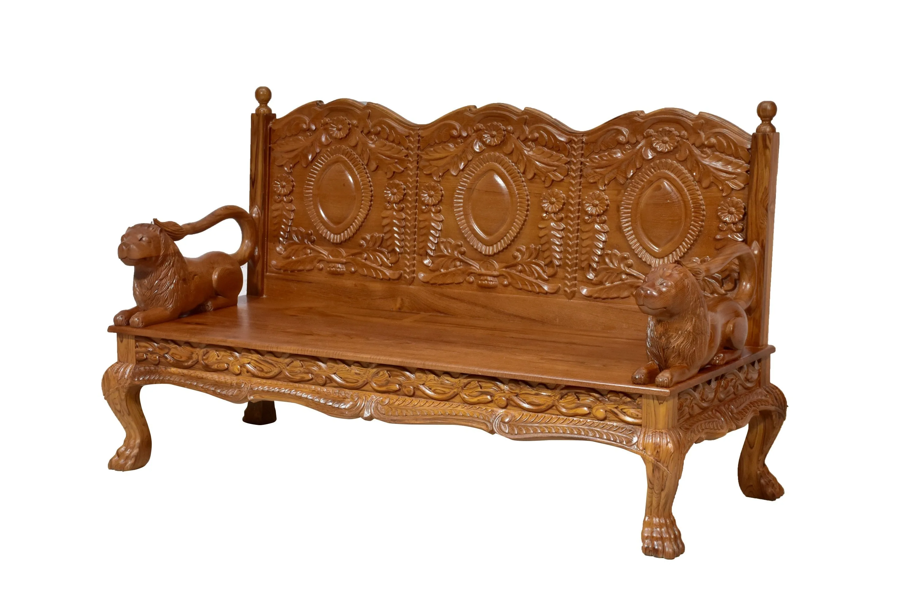 Teak wood Royal Majestic 3 Seater Sofa