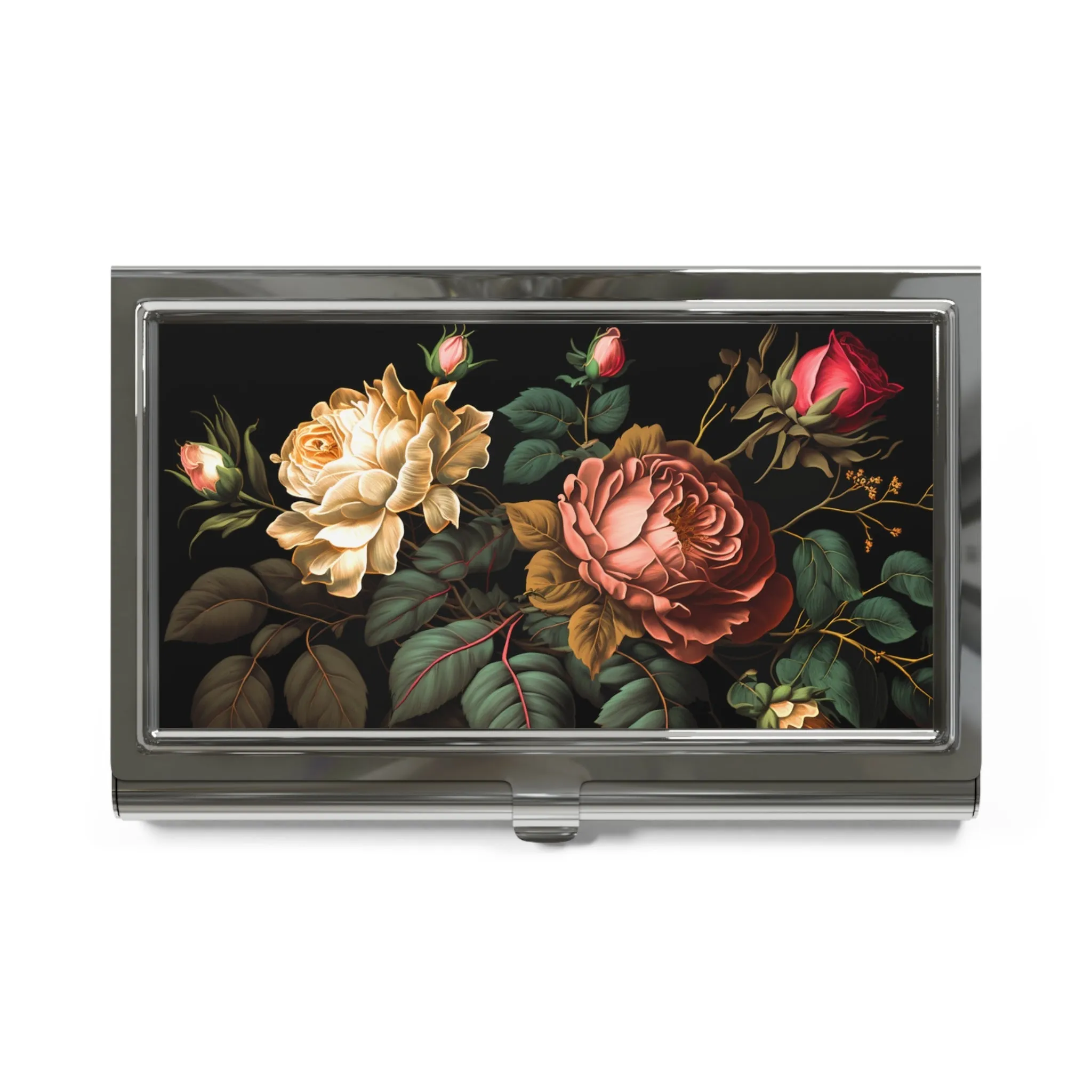 Vintage Victorian Roses Business Card Holder