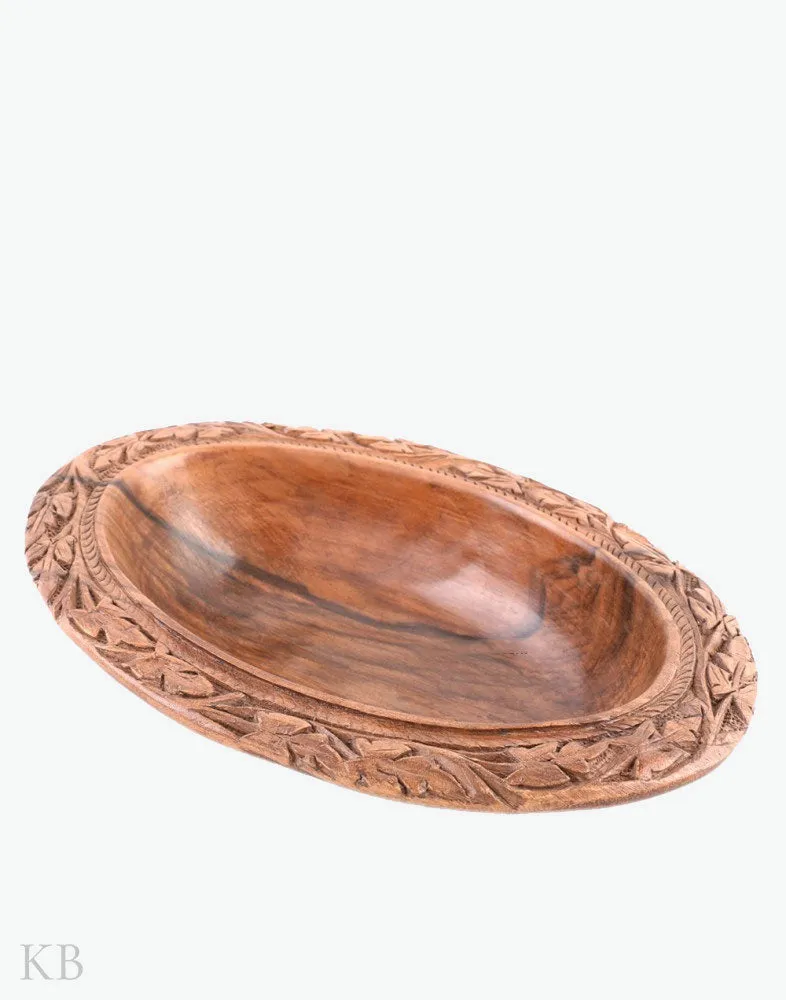 Walnut Wood Carved Bowl