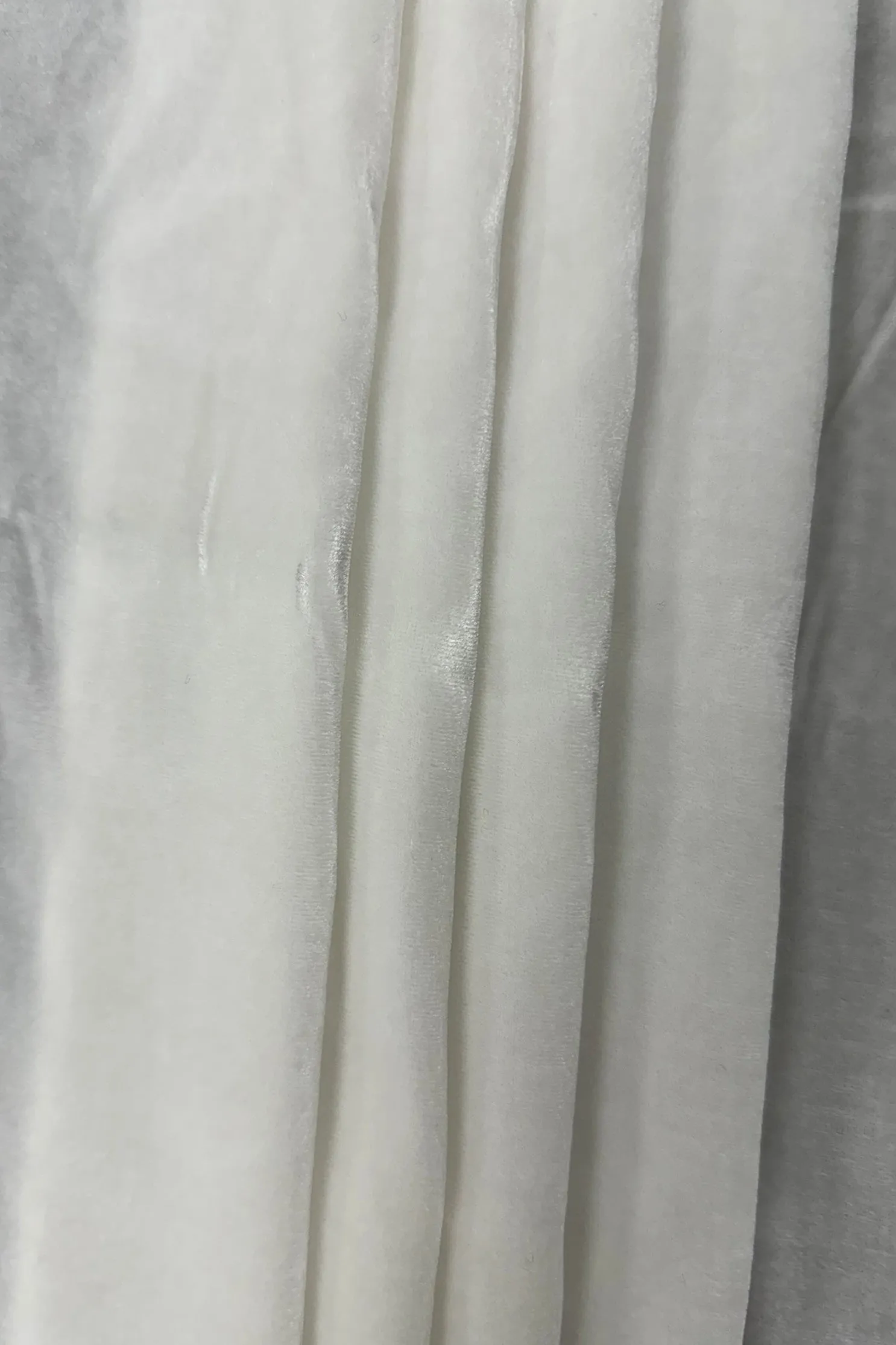 White Silk Rayon Velvet Fabric